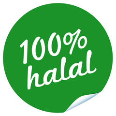100% halal button - obrazy, fototapety, plakaty