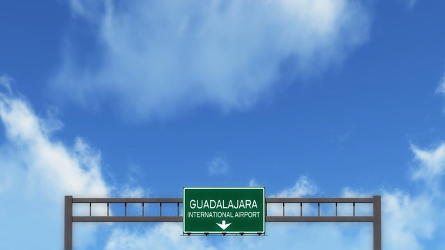  Passing under Guadalajara exico Airport Highway Sign  