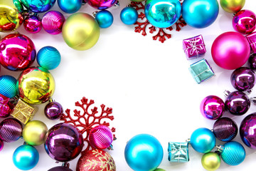 Stock Photo:.Christmas Border isolated on white