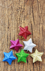 Stock Photo:.Christmas background with balls and decorations ove