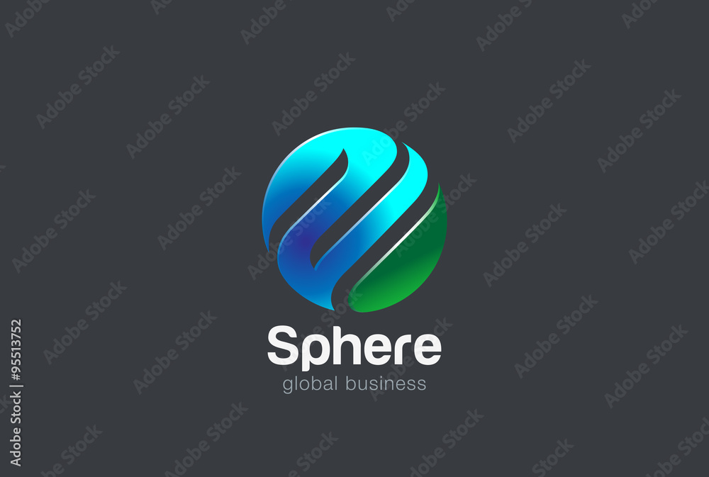 Aufkleber sphere abstract futuristic logo web technology design vector