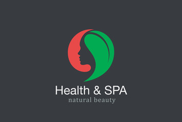 Woman Beauty Health & SPA Fashion Salon Logo chat design vector