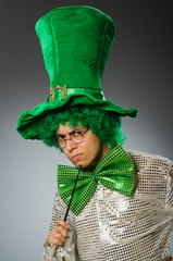 Funny person in saint patrick holiday concept