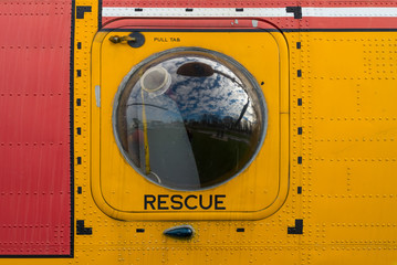 Rescue door on a large helicopter..