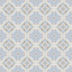 Old ceramic tiles patterns background in the park public