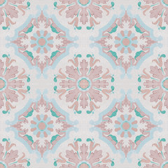 Old ceramic tiles patterns background in the park public