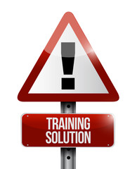 Training Solution warning sign concept