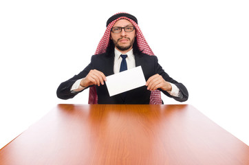 Arab businessman isolated on white