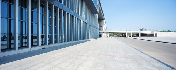 empty road building exterior