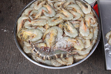 Fresh shrimp at asia market