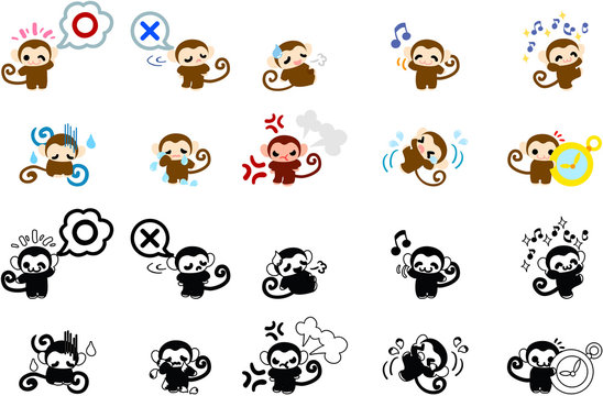 Icons of cute monkeys part 1