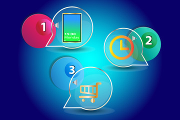 Business concept on blue background