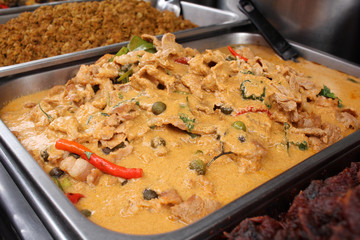 Taste of curry coconut milk and pork