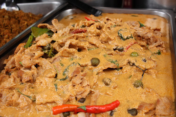 Taste of curry coconut milk and pork