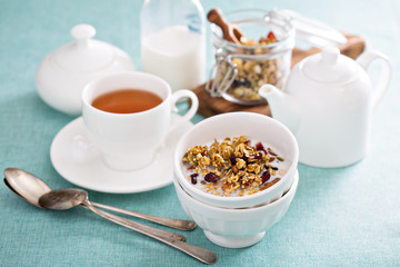 Homemade granola with quinoa and cranberry