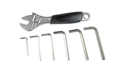 Adjustable wrench and hex keys
