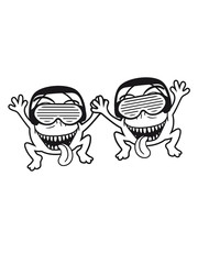 party friends Team duo monster dj music party headphones glasses