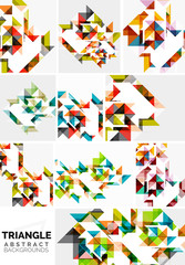Fototapeta na wymiar Set of colorful modern triangle pattern backgrounds