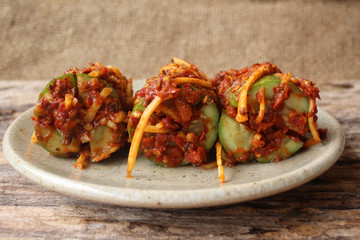 Cucumber kimchi korean food