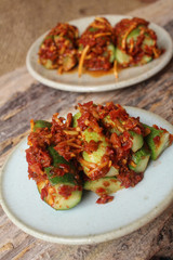 Cucumber kimchi korean food
