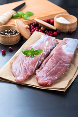 Raw pork tenderloin