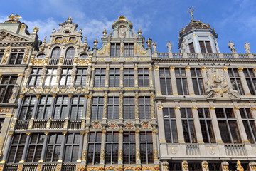 Fototapeta premium BRUSSELS, BELGIUM - OCTOBER 18:Close-up image of The Grand Place