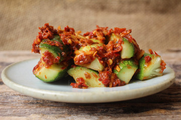 Cucumber kimchi korean food