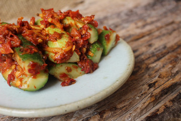 Cucumber kimchi korean food