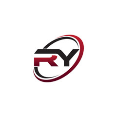 Modern Initial Logo Circle RY