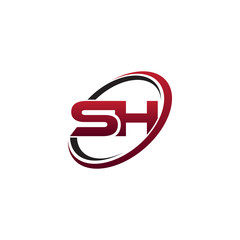 Modern Initial Logo Circle SH