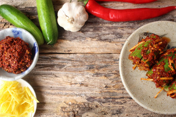 Cucumber kimchi korean food