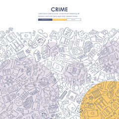 Fototapeta premium crime Doodle Website Template Design