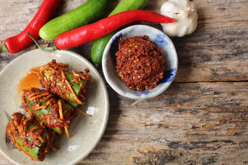 Cucumber kimchi korean food