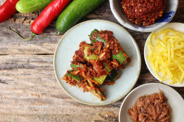 Cucumber kimchi korean food