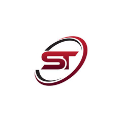 Modern Initial Logo Circle ST