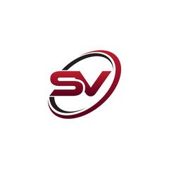 Modern Initial Logo Circle SV