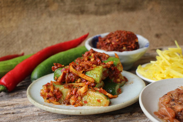 Cucumber kimchi korean food