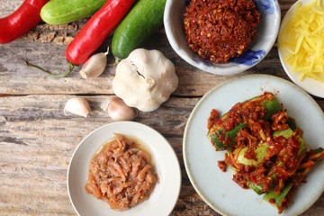 Cucumber kimchi korean food