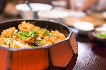 pork with rice in bowl