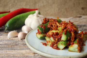 Cucumber kimchi korean food