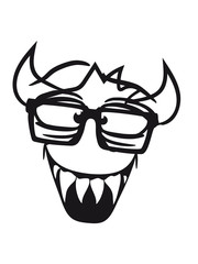 nerd geek smart hornbrille freak monster student face