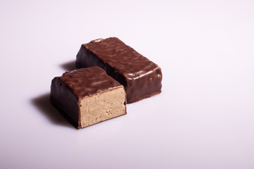 halva cake on a white background