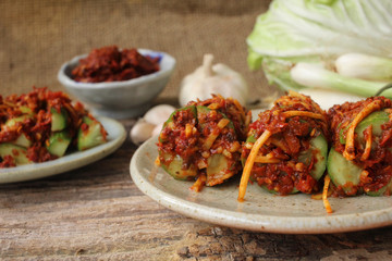 Cucumber kimchi korean food