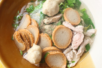 Noodles in soup of asia style