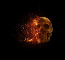 skull flames Fire effect