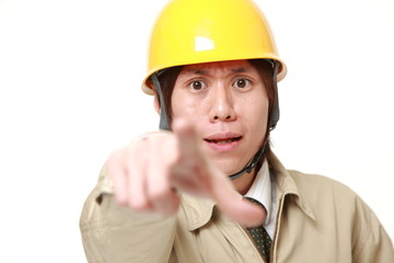  panicking construction worker  