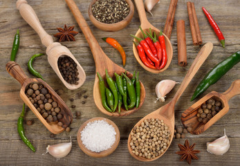 Various spices and seasonings