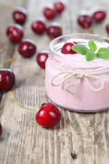 Cherry yogurt and cherry