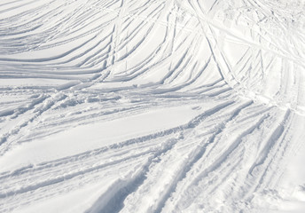 Ski tracks in the snow