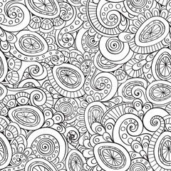 Seamless abstract floral doodle pattern.